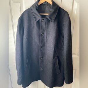 LAUREN RALPH LAUREN Charcoal Heather Wool Blend Overcoat Car Coat SZ XL 46-48